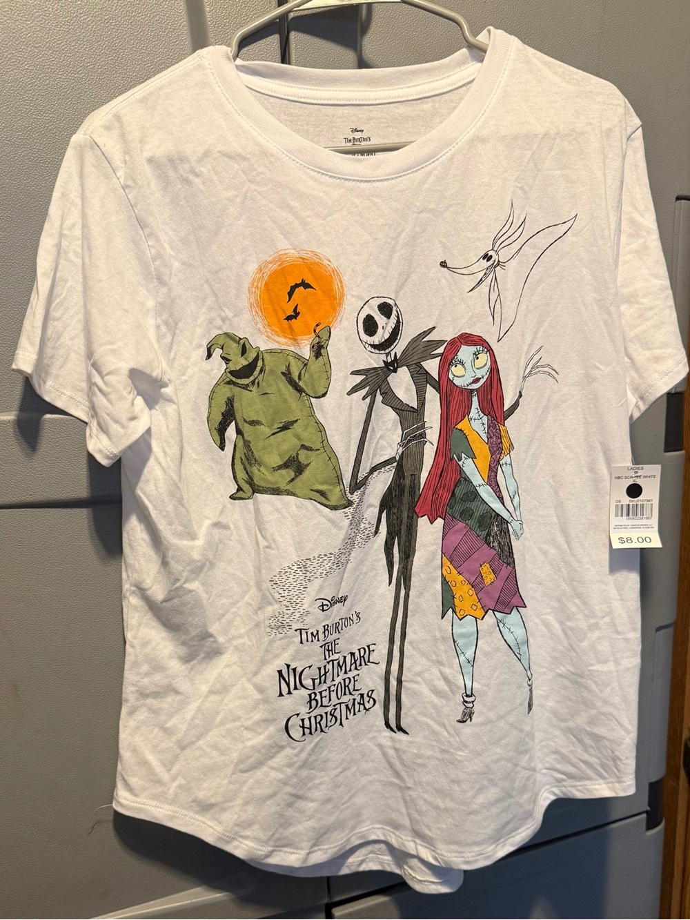 Disney White The Nightmare Before Christmas Graphic Tee with Colorful Characters